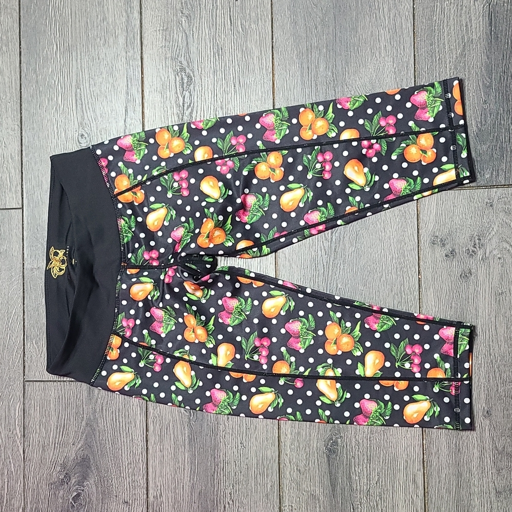 Betsey Johnson Performance Black Polka Dot Fruit Bright